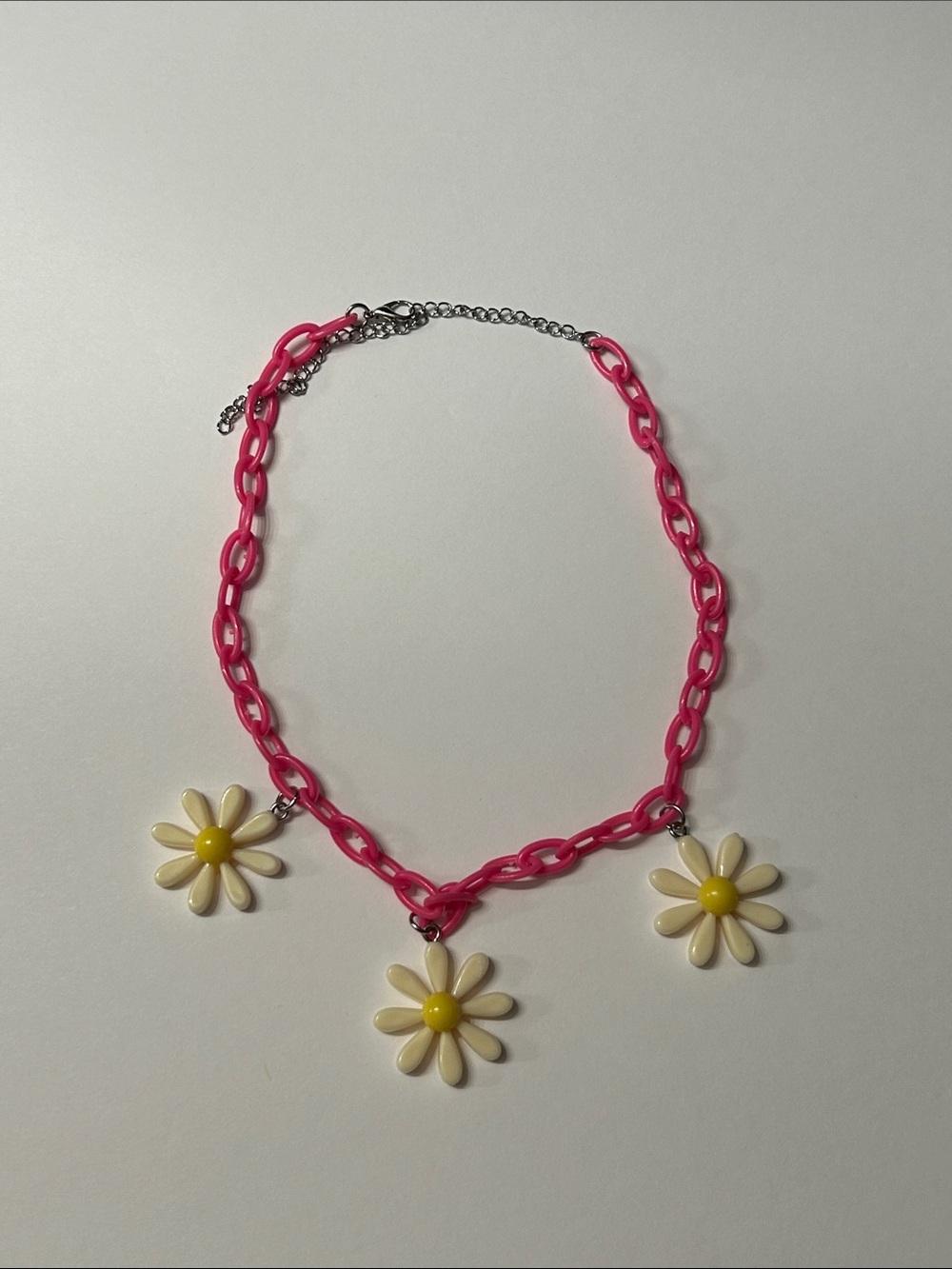 Pink Daisy Charm Necklace - Women Accessories